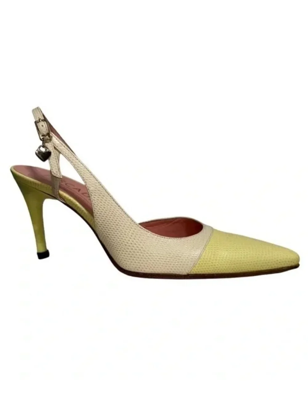 Escada Butter Yellow Slingback Heels Retro Minimalist Quiet Luxury Career